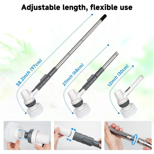 8-in-1 Aquarium Cleaning Kit Electric Spin Scrubber Glass Cleaner Cordless Rechargeable IPX9 Waterproof Handheld Fish Tank